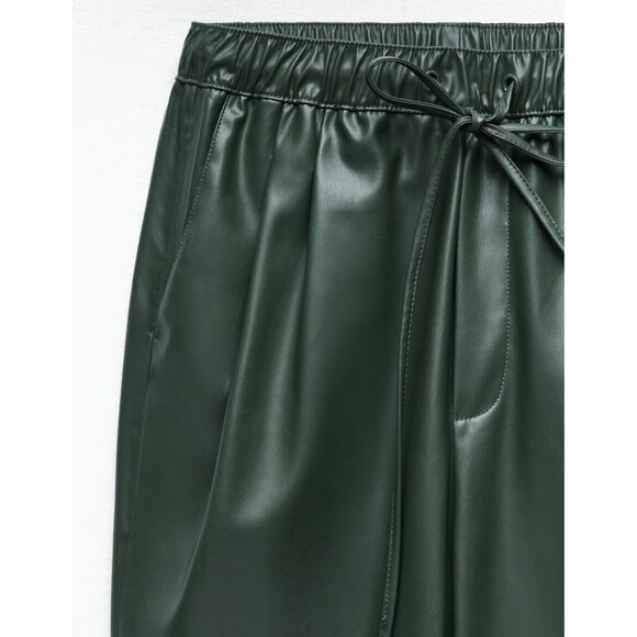 NWT Zara green faux leather pants, XS - Picture 8 of 10